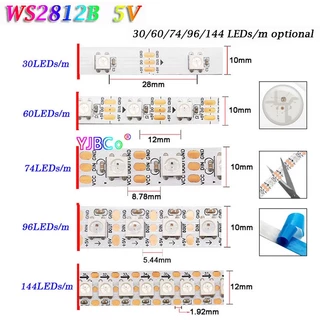 1metro DC5V WS2812B Fita LED Mágica DC 5V 30/60/74/96/144 pixels/m WS2811 IC WS2812 Flexível IP30/IP65/IP67