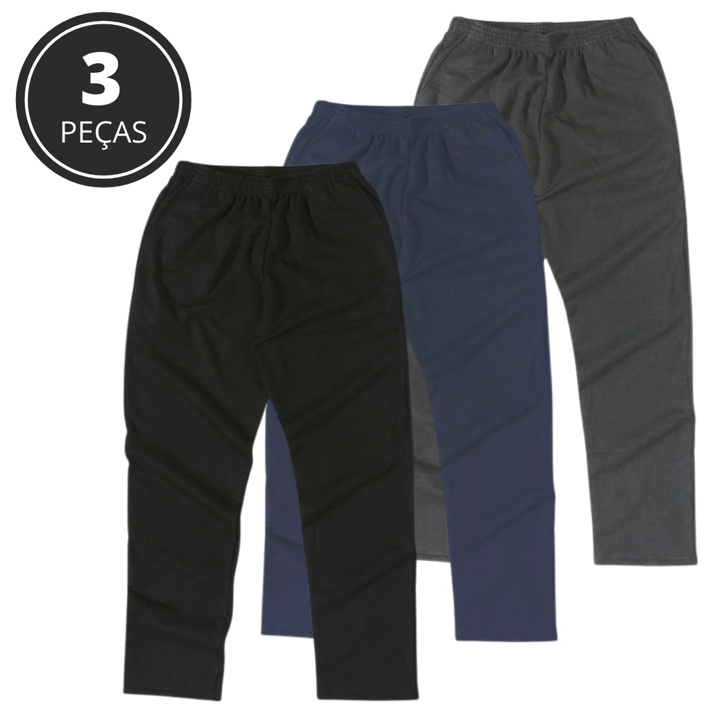 KIT CALÇAS ADULTO MOLETOM BÁSICO DALRI 078 P AO GG Shopee Brasil