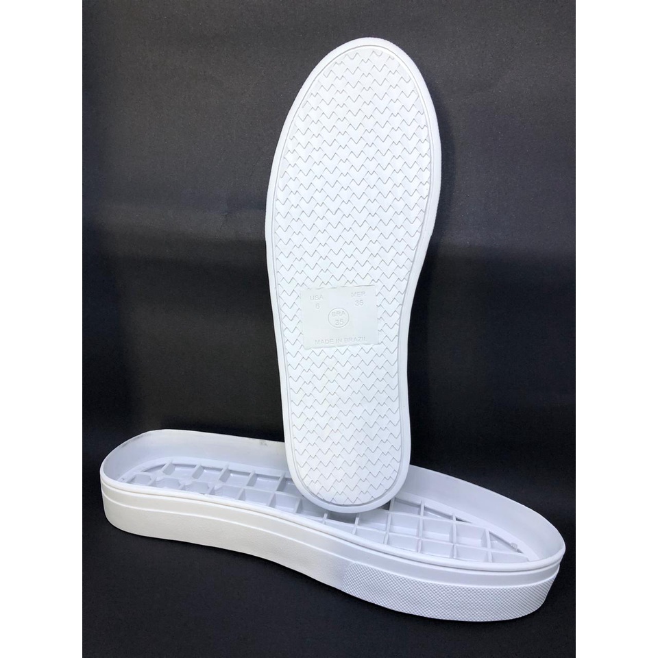 SOLADO DE TENIS PVC, COR BRANCA PALMILHAS(34 ao 40) Shopee Brasil