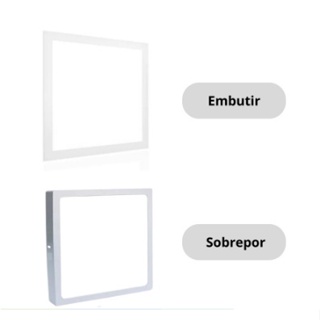 kit 2 un Painel Plafon led 17x17 12w/ 22,5x22,5 18w/ 30x30 24w Quadrado Branco Frio/Neutro/Quente luminária Embutir/Sobrepor 6500k 4000k 3000k