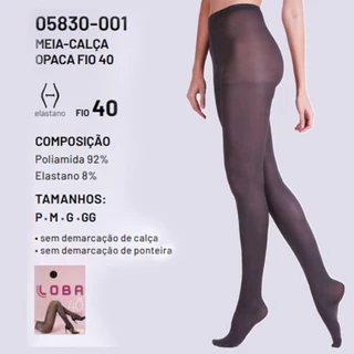 Meia Calça Opaca Loba Com Elastano Fio 40 05830-001
