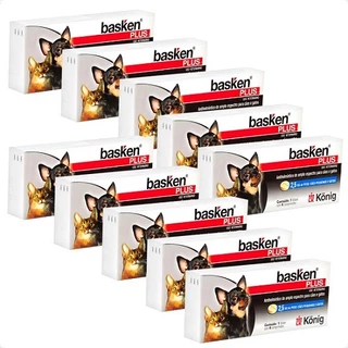 Kit 10 Vermífugo Basken Plus Antiparasitário Até 2,5 Kg