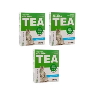 Kit 3 Coleira Tea AntiPulga e Carrapato Gatos 33cm König