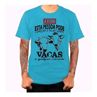 Camisa Camiseta Masculina Vaqueiro Roça Vaca Gado Peão Top