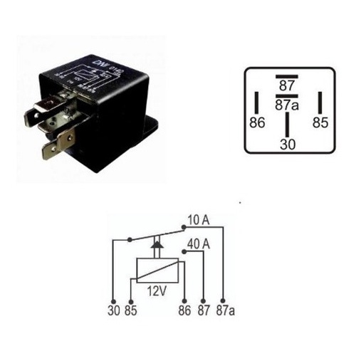 Rele Auxiliar Reversor Antena - Partida - Farol 40/10a 12v 