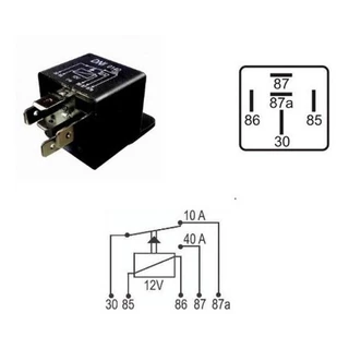 Rele Auxiliar Reversor Antena - Partida - Farol 40/10a 12v