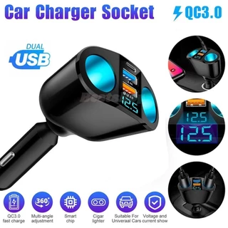 Isqueiro Para Carro Carregador De 12V-24V Adaptador De Energia Soquetes Divisores 3.1A 120W PD QC3.0 Duplo USB Carregamento Super Rápido