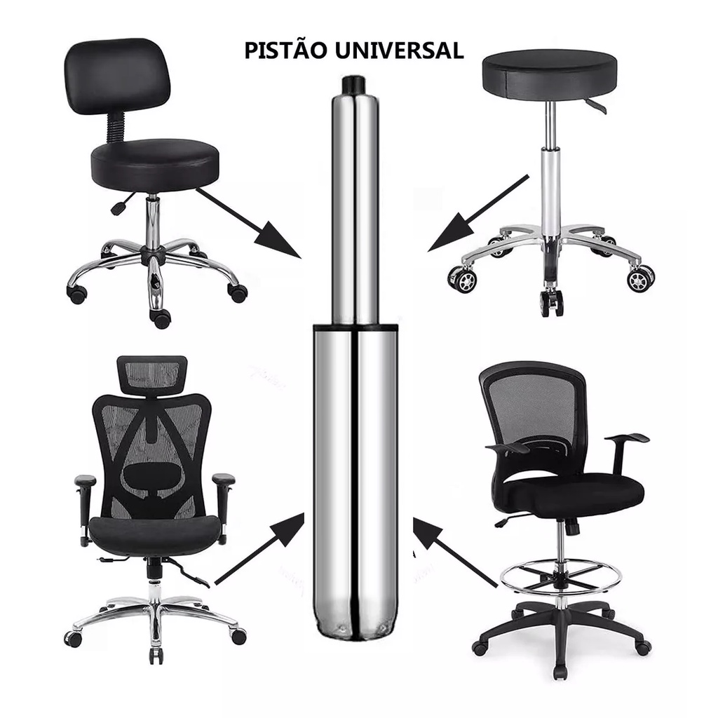 Pistão Gás Amortecedor Alta Qualidade Coluna Universal Cadeira e Banqueta Reforçado Classe 2 120kg