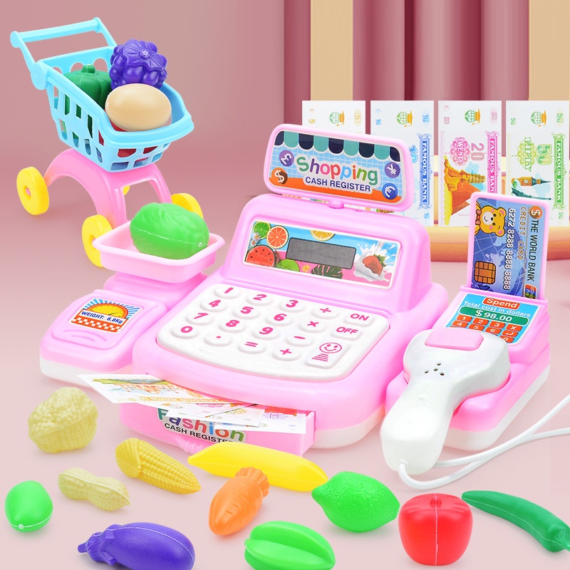 Kit Brinquedo Infantil Mercadinho Carrinho De Compras Barbie Chef