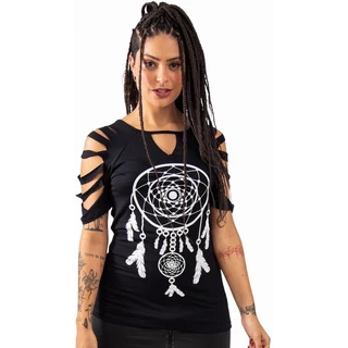 Blusa Estampada Filtro Dos Sonhos Feminina Customizada Preta