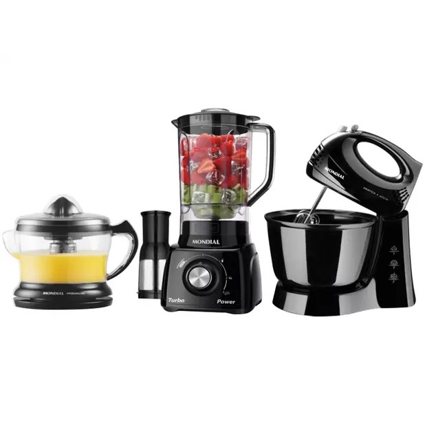 Kit KT-105-B Mondial com Liquidificador Batedeira - Espremedor - 110V