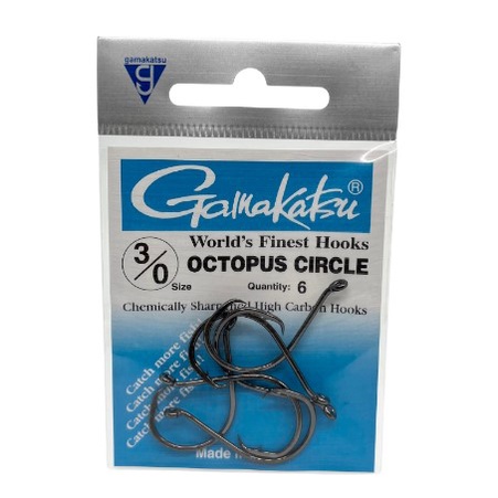 Anzol para pesca Gamakatsu OCTOPUS CIRCLE com farpa, fisga sozinho