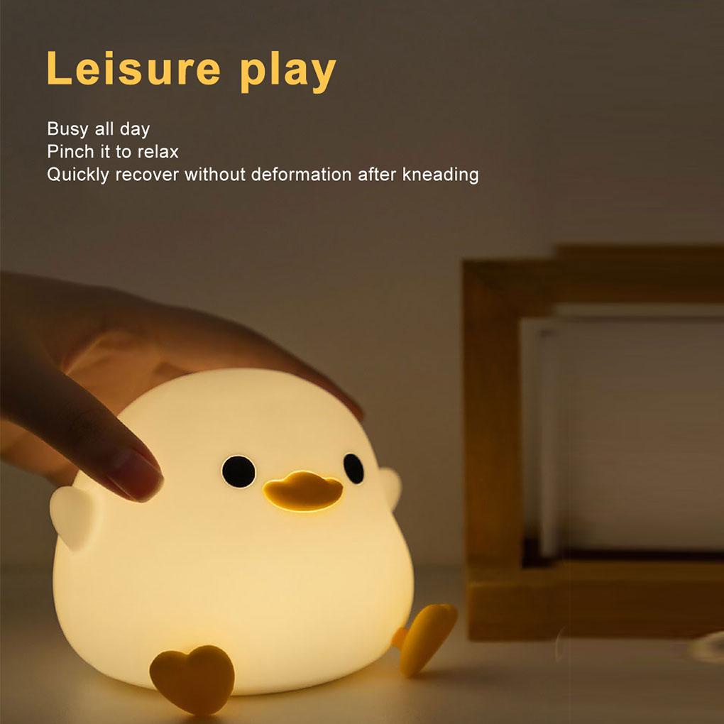 【 2fire 】 Child Luz Fofa De Pato De Silicone De LED De Mesa De Desenho Animado USB Recarregável Sensor De Toque De Lâmpadas De Cabeceira Para Ornamentos Infantis