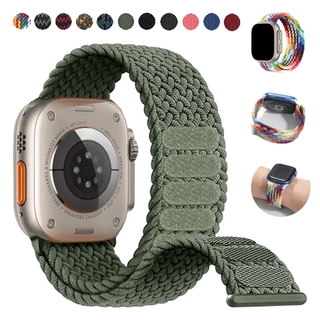 Pulseira Elástica De nylon Trançado Velcro Para Applewatch Relógio Inteligente 45mm 44mm 49mm 41mm 40mm 42mm 38mm iWatch Série 8 Ultra 7 6 se 5 4 3 38mm 49mm