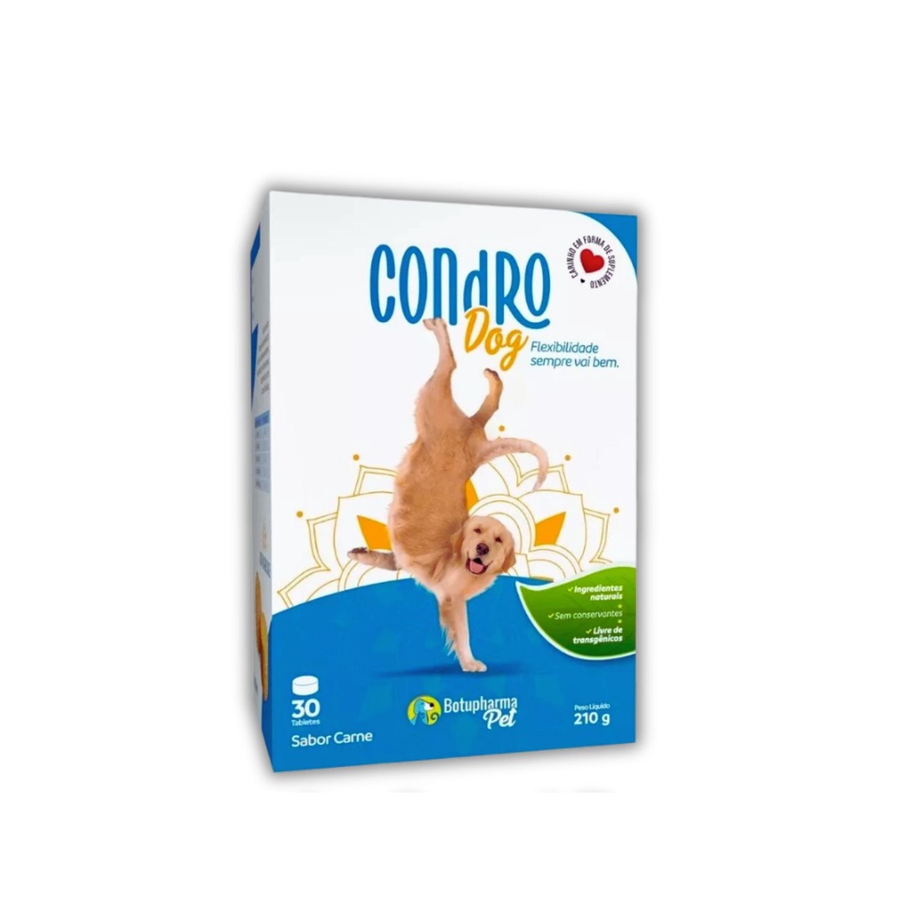 Condro Dog Botupharma Suplemento Articulação Cães Idosos 30 Tabletes ...