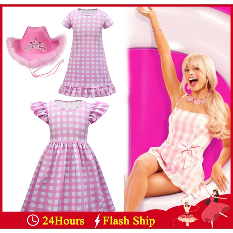 Barbie Vestido De Sono Para Menina Margot Elise Robbie Cosplay Fantasia De Aniversário
