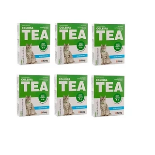 Kit 6 Coleira Tea Konig 13G Gatos AntiPulga Carrapato 33cm