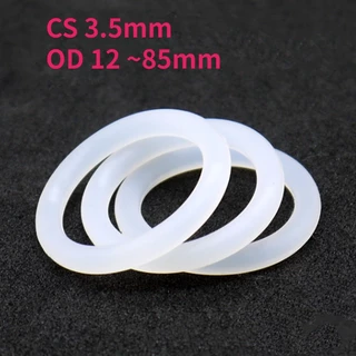 CS 3,5mm VMQ Anel De Vedação De Borracha Branca O-Ring De Silicone De Grau Alimentício Resistente Ao Calor OD 12 ~ 85mm