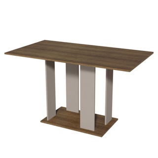 Mesa de Jantar Retangular com Tampo de Madeira Rustic/Crema 5327 Madesa