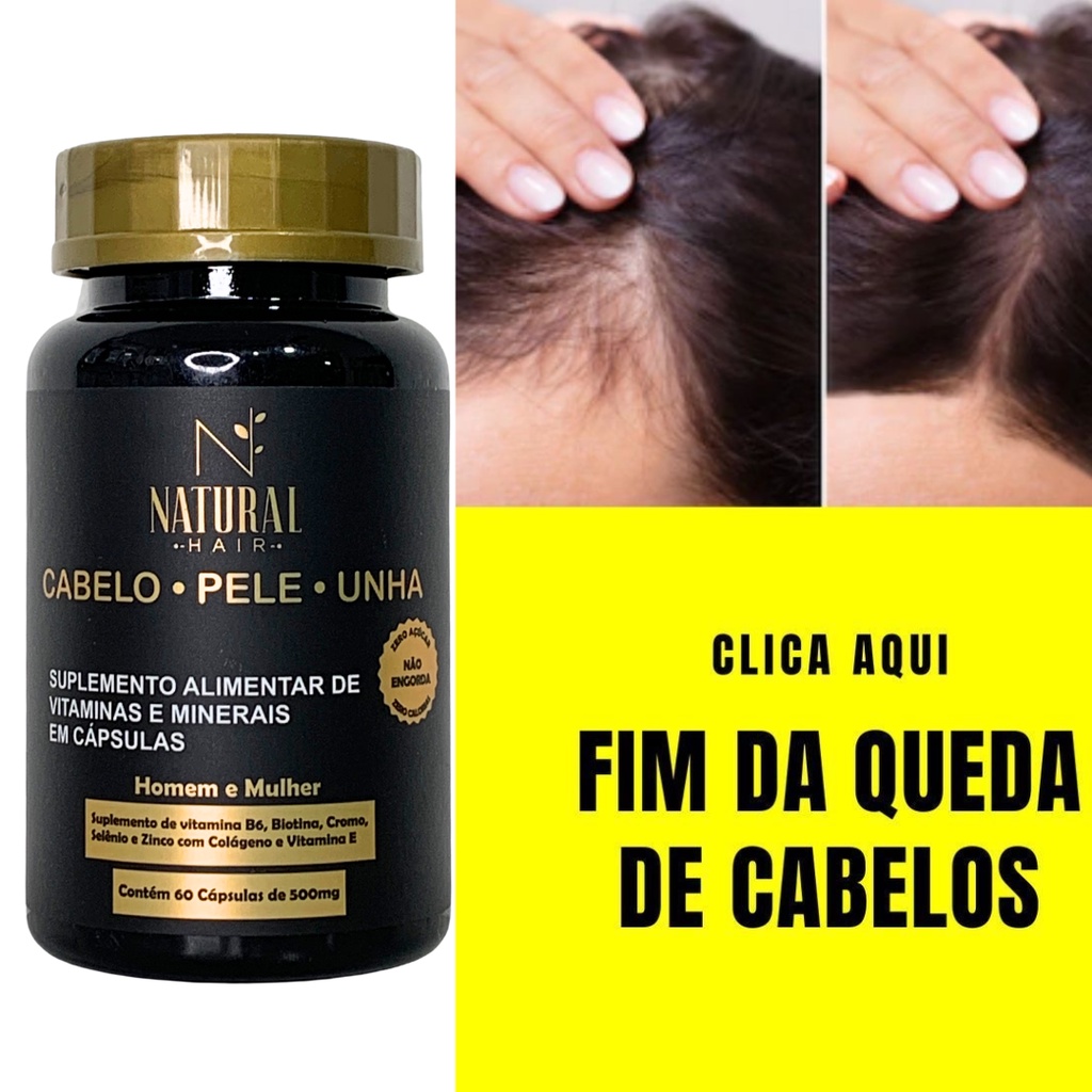 Vitamina para crescimento capilar e combate a queda Natural Hair caps c ...