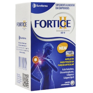 Colágeno Tipo II Fortice Suplemento Alimentar Eurofarma C/30 Comprimidos