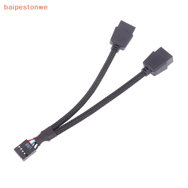 [baipestonwe] 1Pc Placa Mãe Para Computador Cabo De Extensão USB 9 Pinos 1 Fêmea 2 Machos De Áudio HD Splitter PC DIY 15cm