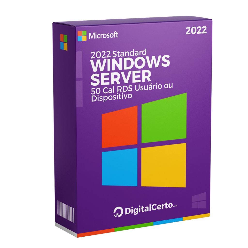 50 Cal RDS Usuário ou Dispositivo Windows Server Standard 2022 Chave 25 ...