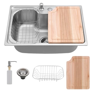 Cuba Aço Inox Gourmet Cozinha Acessórios Simples C/ Tábua
