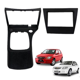 Moldura Painel DVD 2 Din MP5 Central Multimidia Chevrolet Celta G2 2006 a 2015 Prisma 2006 a 2012