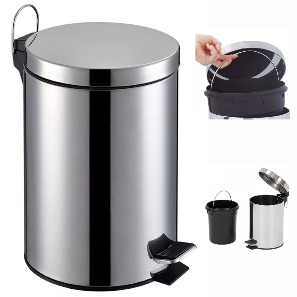Lixeira Cesto De Lixo Em Inox 3L C/ Pedal E Balde Móvel Cozinha ...