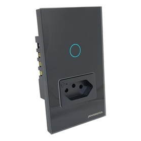 Interruptor Inteligente 1 Botão Touch + 1 Tomada Alexa Wifi