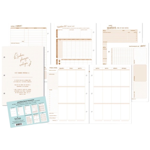 Refil Planner Permanente para Caderno Argolado Fina Ideia
