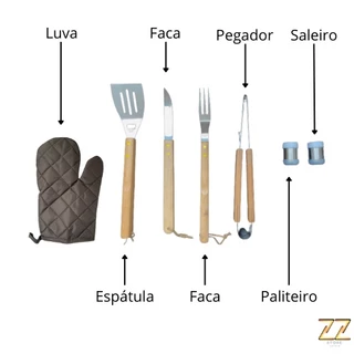 Kit Churrasco 8 Peças - Avental
