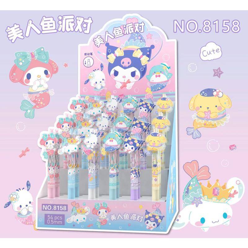 6 Pçs/conjunto Kawaii Sanrio Cinnamoroll 0.5mm Conjunto de Canetas