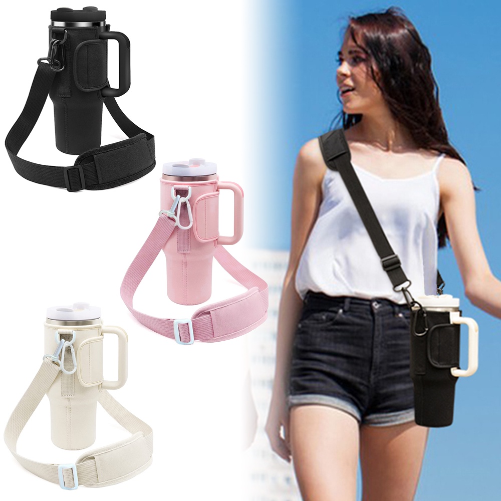 Porta Garrafas De Água Para Stanley Quencher H2.0 & Adventure 40 oz Tumbler , Neoprene Com Alça De Ombro Ajustável Caminhadas Acampamento Viajante