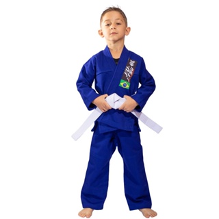 Kimono Jiu-jitsu Pro Infantil Kit Guerreiro Reforçado Gorilla Entrega Imediata Preço Direto de Fabrica 100% Algodão Qualidade Confortável Luta Treino Esporte Artes Marciais Criança Campeonato Judo Resistente Conjunto Treinamento Atletas Presente