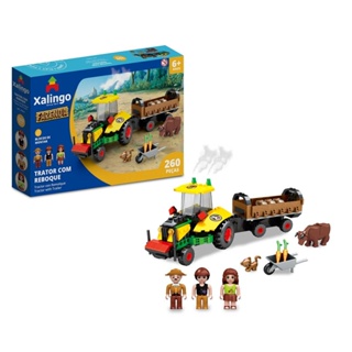 Blocos de Montar Fazenda Trator com Reboque - Xalingo