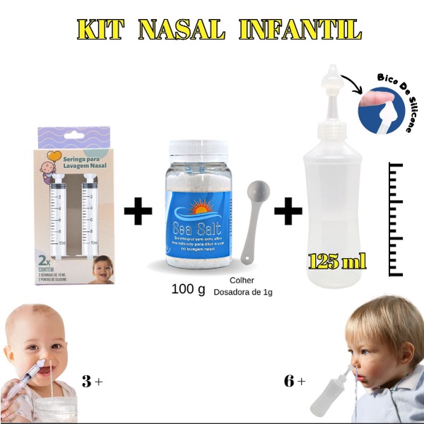 Kit Lavagem Nasal Infantil Seringa C Sal Dispositivo Ml Shopee