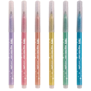 Estojo Canetinha Hidrocor com Glitter Pta Fina 6 tons Pastel