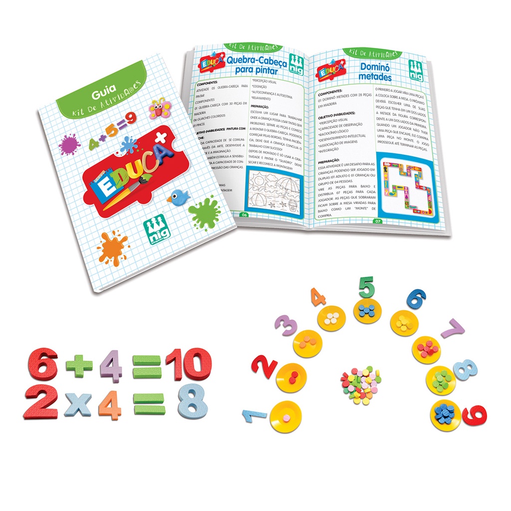 Kit Educativo 10 Atividades Jogo Infantil Pedagógico Educa+