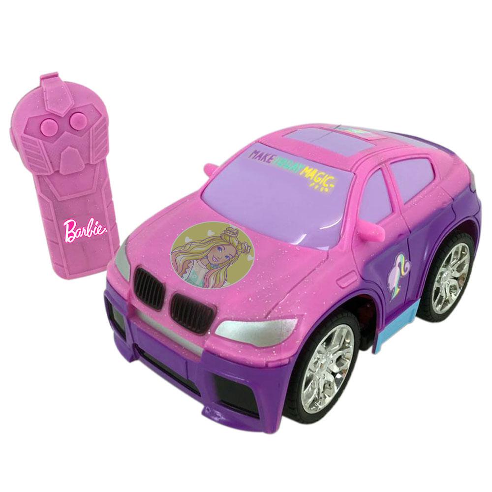 Carrinho da Barbie Rosa Controle Remoto c/ 3 Funções - Shop Macrozao