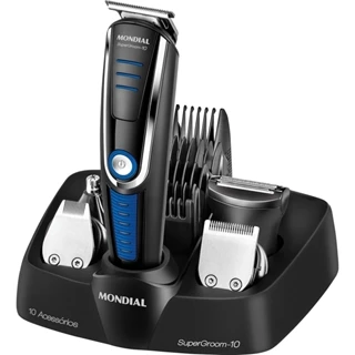 Aparador de Pelos Mondial BG 03 Super Groom 10 Sem Fio Preto 110/220