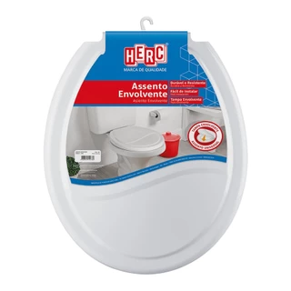 Assento Sanitário Com Tampa Envolvente Cinza Claro Herc em Oferta na Shopee
