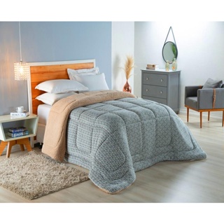 COBERTOR COBERDROM MANTA ALTA La Sherpa 180 Grosso Queen Size Estampado DIGITAL CINZA
