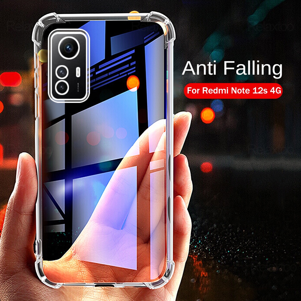 Redmi Note12s 4G Capa De Airbags Transparentes Macia À Prova De Choque TPU Para Note 12s 4G 2303CRA44A 6.43 " Fundas Protetoras Anti-Queda