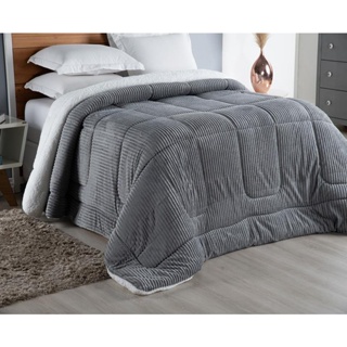 COBERTOR Coberdrom CANELADO Queen Sherpa 180 La carneiro Gigante GROSSO ANTIALERGICO QUENTE FRIO
