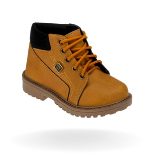 Bota Coturno Infantil Masculina Mostarda Club Happy