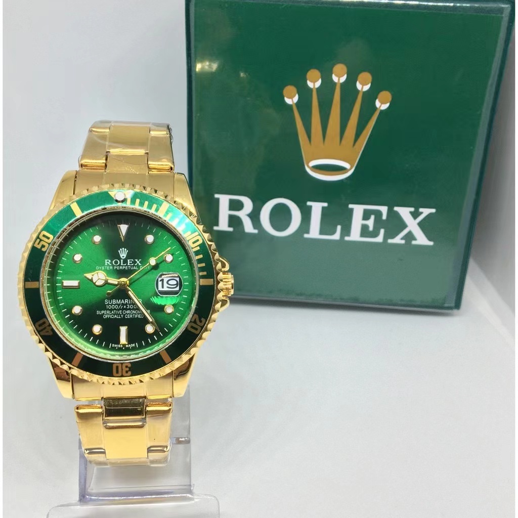 2023 Relógio Top Masculino Rolex Submarinador À Prova D'água 40MM Calendário Ouro Preto relogio masculino Relógio dourado