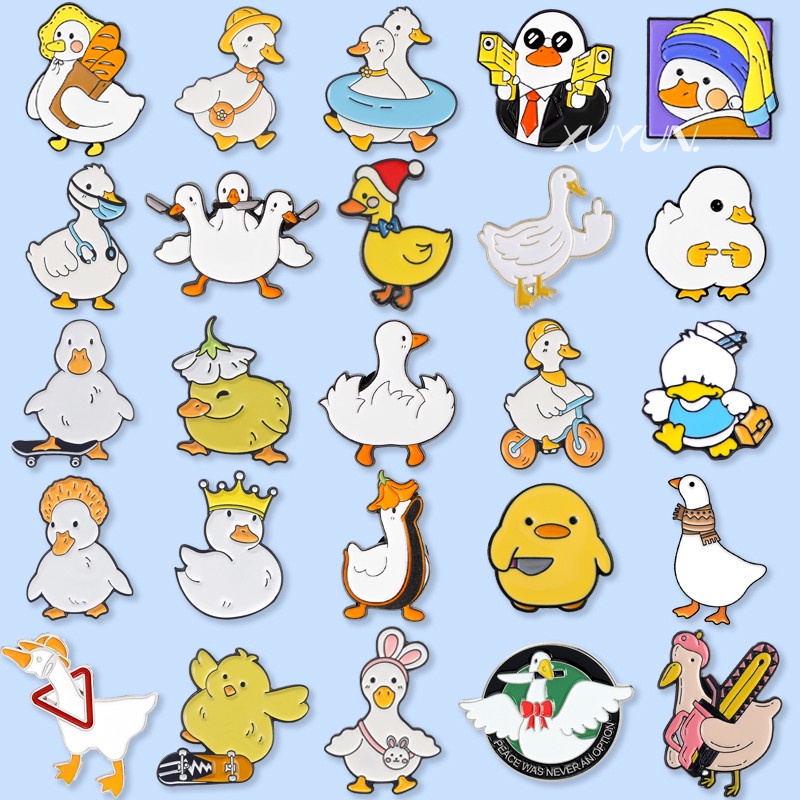 50 Estilos De Desenhos Animados Série Pato Fofo Pino De Lapela Animal Pinguim Metal Brochura Acessórios De Vestuário Presente Para Amigos