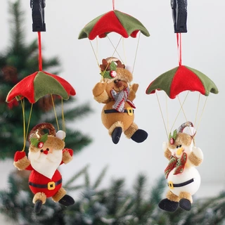 Natal Paraquedas Pingente Papai Noel boneco de neve veado Xmas árvore decoração Ano Novo festa ornamento Home Decor
